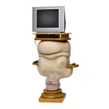Joseph Seigenthaler, Pedestal, wood, clay, steel epoxy, acrylic and computer animation