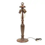 Handel Company, Tulip Table Lamp Base, patinated metal, maker's fabric label on underside