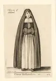 Wenceslaus Hollar, Trio of thee etchings of gentlewomen A Woman of Antwerp in domestic adornment