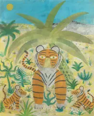 Henri Hecht Maik, La maman tigre, oil on canvas