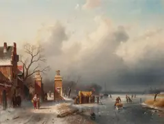 Oud tol in Warmond by Charles Leickert, oil on canvas, offered Sep 2024