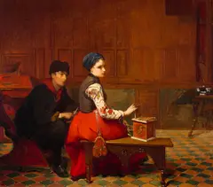 Christoffel Bisschop, The offer of marriage, oil on canvas