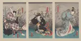 Utagawa Kunisada III, Untitled (Triptych), c. 1850, Three woodblocks in colors on wove papers