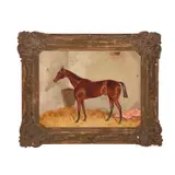 Alfred Moginie Bryant, Bay Hunter in a stable, 1891, oil on canvas