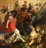 Abraham Bloemaert, A mythological scene with Pallas Athena and Poseidon, oil on canvas