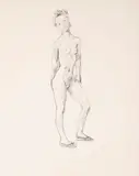 Alexander Brook, A study of a standing nude, graphite on paper