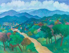 Aurelio Pescina, Al fin la casa, oil on canvas