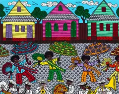 Bruce Raymond Brice, Olympia brass band, acrylic on Masonite