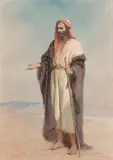 O.W.S. Carl Haag, A Bedowee of the Howareen Tribe, watercolor on paper
