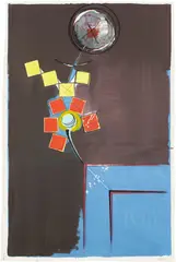 GP 26” by Thomas Scheibitz, 2003, Vinyl, Gouache, Sprühfarbe und Pigmentmarker auf Textilpapier, sold May 2013