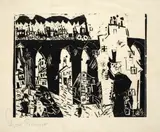 Die Eisenbahnbrücke by Lyonel Feininger, 1919, Holzschnitt auf dünnem Japanbütten, sold May 2013
