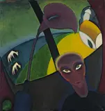 Armand Bouten, Ohne Titel (Mann mit Calla), 1920, Öl auf Leinwand