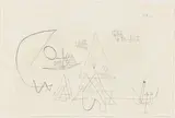 Scheinbar fest verankert by Paul Klee, 1927, Rohrfeder in Tusche auf Bütten auf Karton, sold Dec 2016