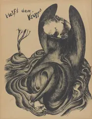 Heinrich Hoerle, Die Krüppelmappe, 1920, Folge von 12 Lithografien und 1 lithografierten Deckblatt, jeweils auf gelblichem Papier