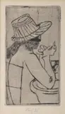 Frantisek Tichy, Black Woman at a Table, 1936, drypoint, paper