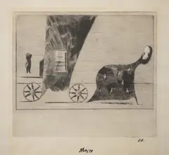 Frantisek Tichy, Dream - Abortionist, 1949, drypoint, paper