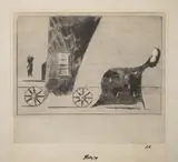 Frantisek Tichy, Dream - Abortionist, 1949, drypoint, paper