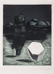 Josef Šíma, Crystal, 1935, coloured woodcut, paper