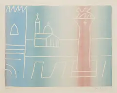 Jan Zrzavý, Piazza San Marco, 1964, lithography, paper
