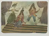 Adolf Born, Quarrel Between Moliére and Dottore, 1990s, lithography, paper