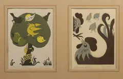 Ota Janeček, La Fontaine - Fables, 1953, linocut, paper