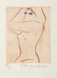 Ota Janeček, Half-Nude, 1960s, drypoint, paper