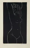 Ota Janeček, Standing Nude, 1963, linocut, paper