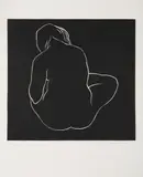 Ota Janeček, Sitting Nude, 1968, linocut, paper