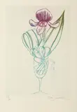 Ota Janeček, Orchid, 1980s, drypoint, paper