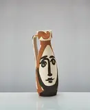 Face by Pablo Picasso, 1955, White earthenware clay, decoration in engobes with glaze inside, sold Oct 2013