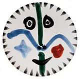 Face no. 111 by Pablo Picasso, 1963, White earthenware clay, decoration in engobes and enamel under glaze, sold Oct 2013