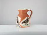 Pitcher with Birds by Pablo Picasso, 1962, White earthenware clay turned pitcher with decoration in engobes under partial brushed glaze, sold Oct 2013
