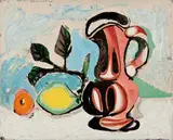 Pablo Picasso, Nature Morte au Citron et un Pichet Rouge, c. 1955-1960, Color aquatint on Rives BFK paper