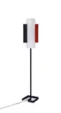 Boris Jean Lacroix, Rare floor lamp, 1947, Enameled steel, brass, Perspex