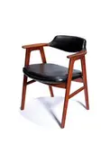 Arne Vodder, Desk, c. 1955, Teak, brass, leather upholstery
