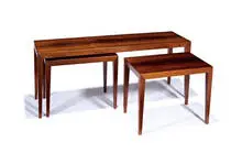 Severin Hansen, Nesting tables (3), c. 1965, Brazilian rosewood veneer