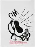 Untitled (Om) & Untitled (But We Must) (2) by Raymond Pettibon, c. 2006, Lithograph on paper, sold Oct 2013