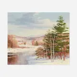 Carl Wuermer, Winter in the River Valley, oil on canvas