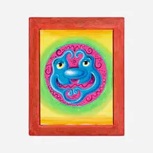Kenny Scharf, Stellar, 1992, acrylic on canvas board in artist's frame