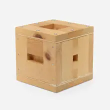 No. 1 from Untitled (1000 Cubic Inches) by Richard Artschwager, 1996, pine, steel, sold Nov 2021