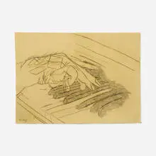 Ronald B. Kitaj, Pianist (Morton Feldman), 1997-99, charcoal on paper