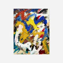 Untitled by Michael Goldberg, c. 1955, oil and paper collage on board, sold Nov 2021