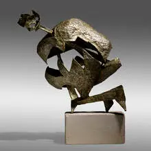 The Protector by Seymour Lipton, c. 1957, nickel silver on Monel metal to concrete base, sold Nov 2021