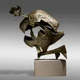Seymour Lipton, The Protector, c. 1957, nickel silver on Monel metal to concrete base
