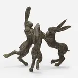 Sophie Ryder, Dancing Hares, Maquette, 1992, bronze