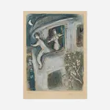David Saved by Michael (from Drawings for The Bible) by Marc Chagall, 1960, lithograph in colors, sold Oct 2021