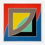 River of Ponds III (from the Newfoundland series) by Frank Stella, 1971, lithograph in nine colors on Special Arjomari paper, sold Oct 2021