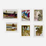 Billy Childish, Six works, c. 2013, lithograph in colors
