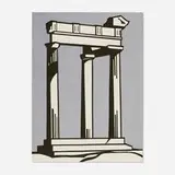 Roy Lichtenstein, Temple (Castelli mailer), 1964, offset lithograph in colors