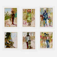 Billy Childish, Six works, c. 2013, lithograph in colors